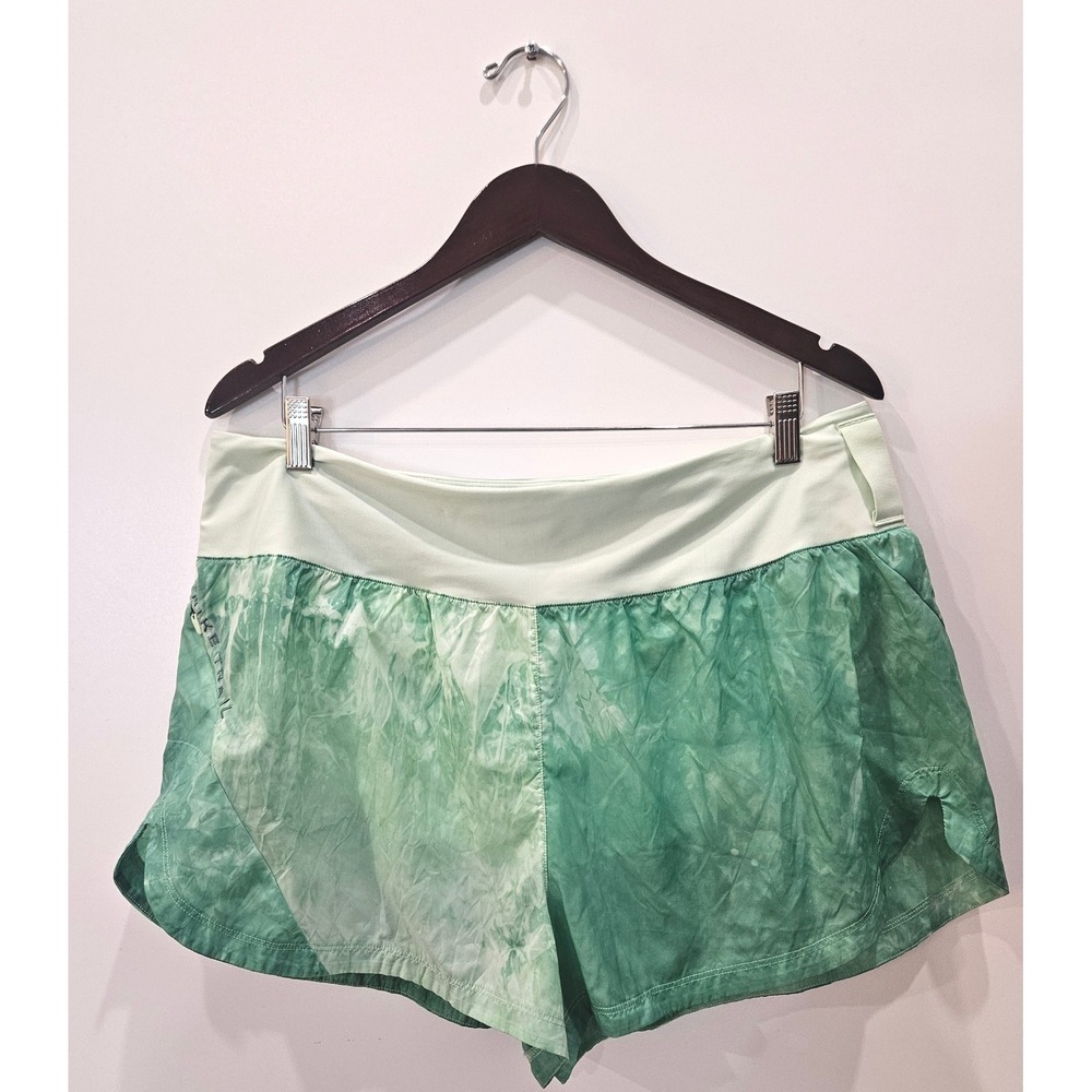 Nike Trail Running Shorts Women XL Green Tie Dye Excellent Athletic Gym Hiking